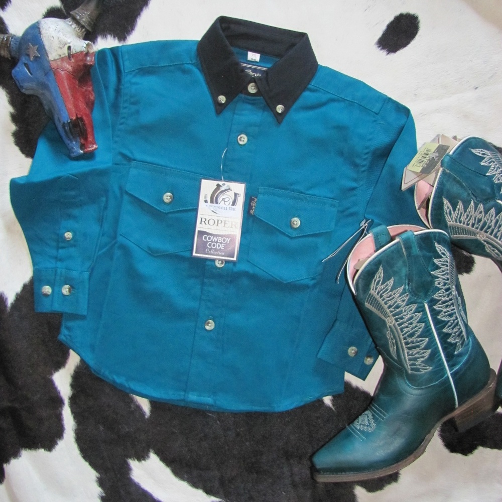 ROPER BOYS COWBOY CODE COLLECTION TURQUOISE/BLACK